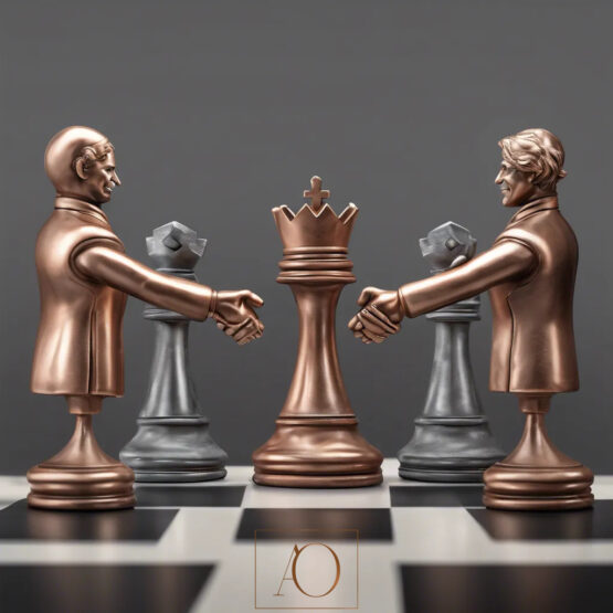 Chess Board with Alpha-OPS logo